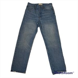 Madewell “The Dad Jean” High Rise Button Fly Distressed Jeans Womens Size 25
